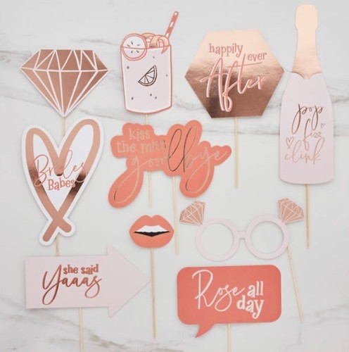 Rosegold photo booth props - rosegold,