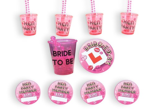 Hen party shot glasses - hen,